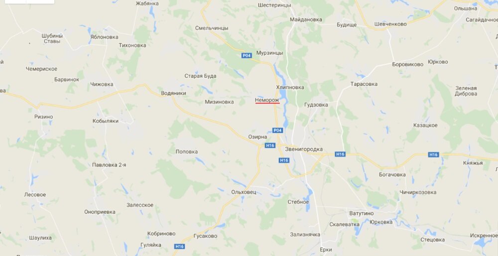 Село Неморож карта